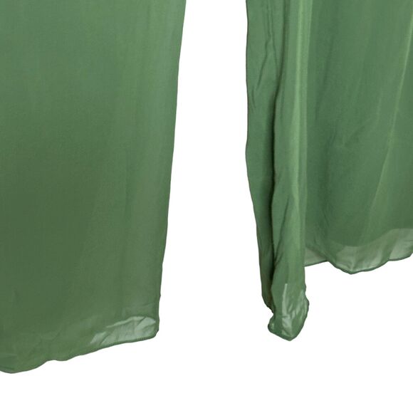 Dessy Collection V-Neck Backless Pleated Jumpsuit Vineyard Green Women 8R NWT - Picture 7 of 10